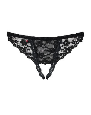 Letica nyitott tanga, fekete – MINI S/M