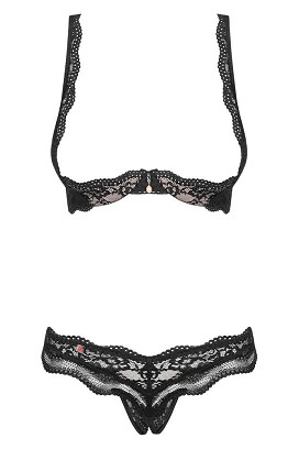 Luvae 2 részes nyitott szett, fekete S/M