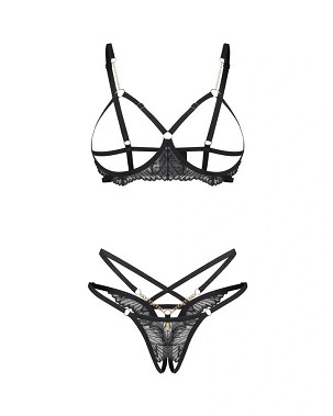 Matildea Black 2 részes nyitott szett S/M