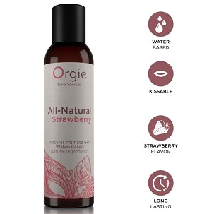 Orgie All-Natural eper ízű, csókolható vízbázisú intim gél, 150 ml