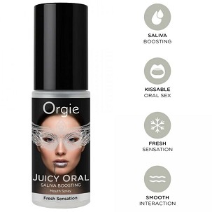 Orgie Juicy Oral nyáltermelést fokozó mentás szájspray, 15 ml