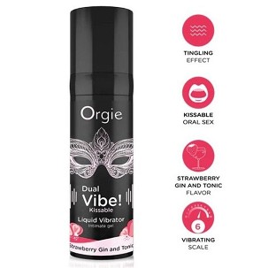 Orgie Dual Vibe! eperes gin-tonik ízű, csókolható folyékony vibrátor, 15 ml