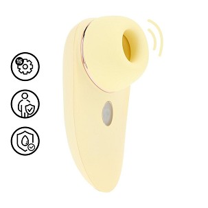 Loveline Aurie AirTap vibrátor két cserélhető fejjel – sárga
