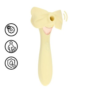 Loveline Darling AirTap wand vibrátor öt cserélhető fejjel – sárga