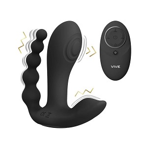 VIVE Kata pulzáló és vibráló dupla stimulációs vibrátor – fekete